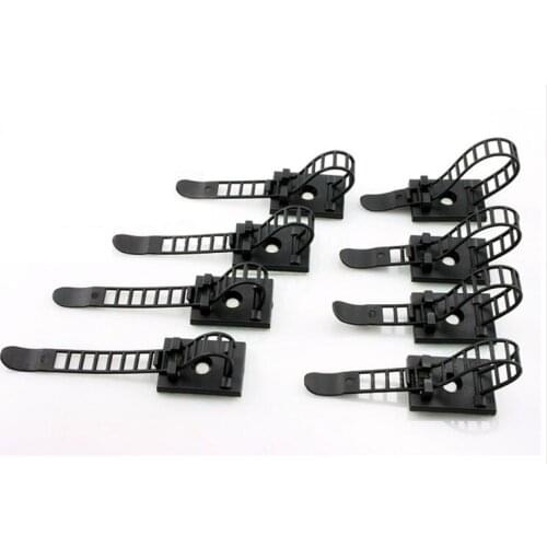 Free shipping 50pcs Black / Self-adhesive / Wire Fixed Seat / CL-1 / Length 64mm / Adjustable Belt