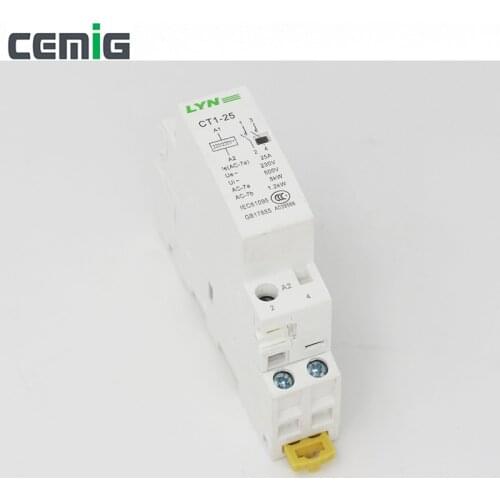 Cemig Household AC Modular Contactor CT1-25 2P 16A 20A 25A 2NO 50/60Hz 220/230V