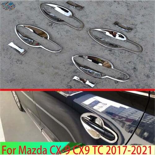 For Mazda CX-9 CX9 2017 2018 2019 Decorate Accessories ABS Chrome Door Handle Bowl Cover Cup Cavity Trim