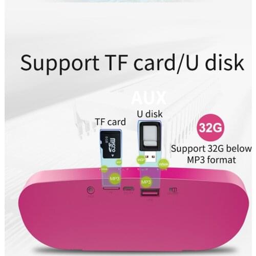 Didar 4.0 Wireless Bluetooth Speaker Dual TWS Bass Subwoofer HiFi Waterproof Outdoor Soundbar Mic TF Card U Disk Purple YX-9-C