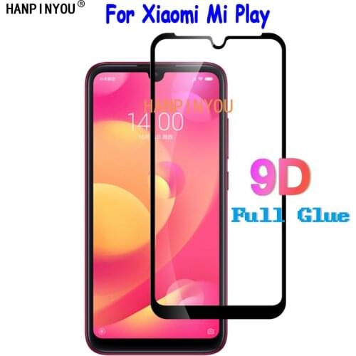 For Xiaomi Mi Play 5.84" 9D Full Cover Glue Hard Tempered Glass Front Screen Protector Explosion-proof Protective Film Guard