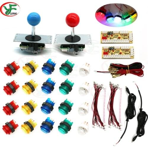 Zero Delay Joystick Arcade DIY Kit LED Push Button+Joystick+USB Encoder+Wire Harness USB Controller For Arcade Mame Arcade Game