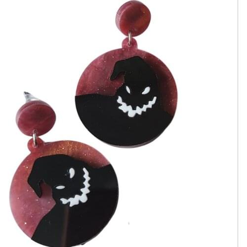 Halloween Acrylic Ornaments Horror Funny Fun Bat Earrings