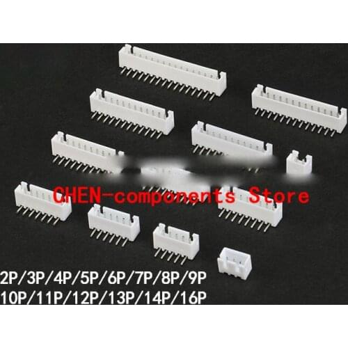 50pcs XH2.54 connector 2.54mm looper seat 2p/3/4/5/6/7/8/9/10--16p