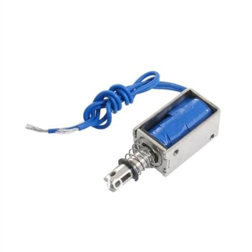 JF-0730B DC 12V DC 24V 1A 10mm Stroke 0.08kg Holding Open Frame Push Type Linear Solenoid Electromagnet