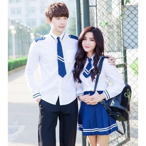JK Japanese School sailor uniform fashion school class navy sailor school uniforms for Cosplay Boys and girls suit