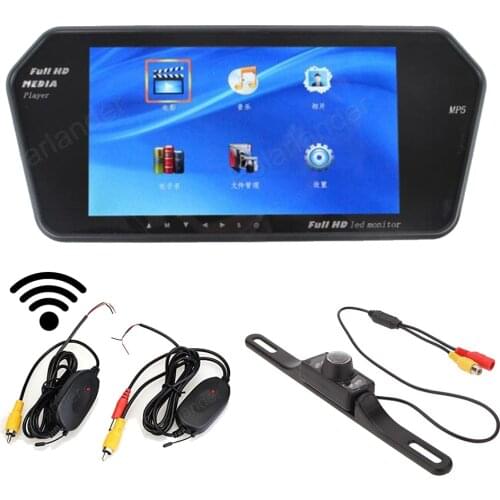 7 Inch TFT bluetooth Wireless Car mirror Monitor MP5 +7 LED Night Vision Rear View Backup Reverse Camera for Bus Truck