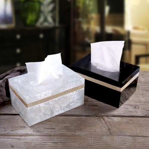 Resin Tissue Box Storage Storage Box Fashion Home Decoration Paper Towel Rack Bathroom Accessories Black Toilet Paper Holder