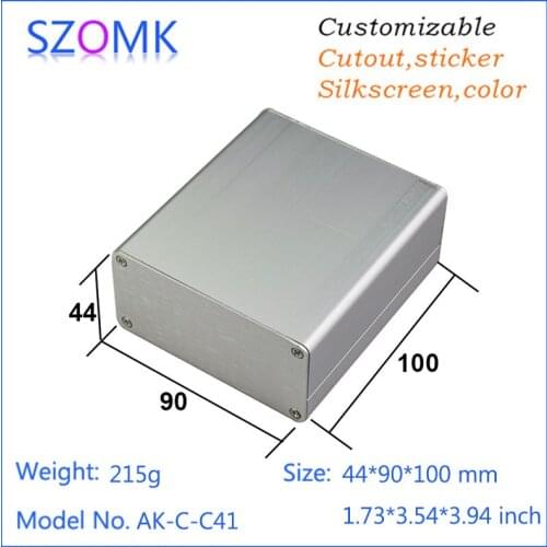 One piece aluminium enclosure case power supply extruded aluminum junction housing for DIY design instrument 44*90*100MM