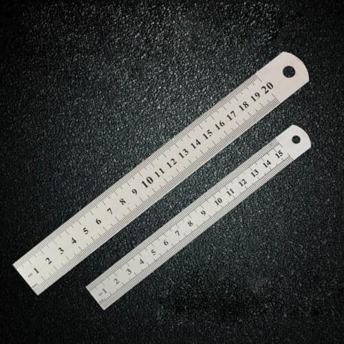 Metal Ruler Office Stationery Durable Metric Ruler Stainless Steel 15/20/30cm Double Sided Precision High Quality Measuring Tool