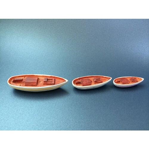 Small resin sandplay color boat 3pcs/set