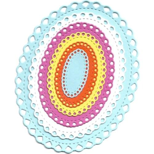 Lace Oval Frame Metal Cutting Dies Stencil for Scrapbooking Embossing DIY Album Cards Gift Home Decor Mold Punch New Dies 2019