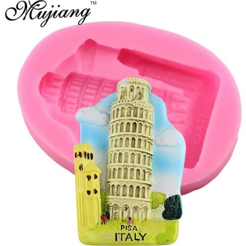 Mujiang 3D Baking Silicone Molds Italy Leaning Tower of Pisa Fondant Mold Candy Chocolate Clay Moulds Cake Decorating Tools