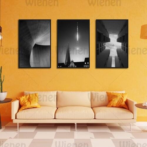 Wall Architecture Black & White Posters and Prints Building Photography Art Canvas Paintings for Living Room Bedroom Wall Decor