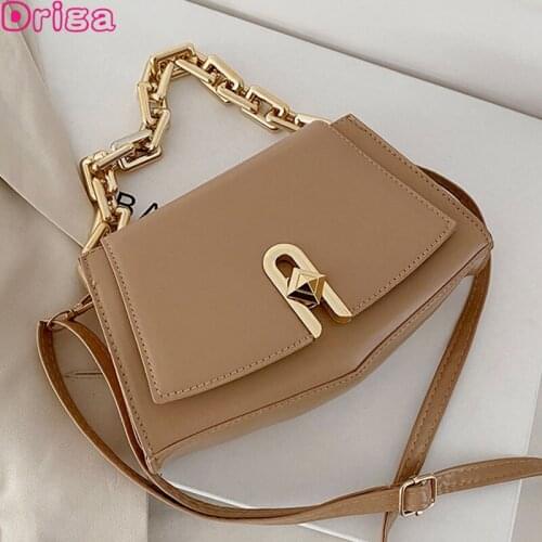 Driga 2021 New Fashion Handbags Women Simple Retro Saddle Shoulder Bags Female Crossbody Bags Chain Pu Leather Messenger Bags