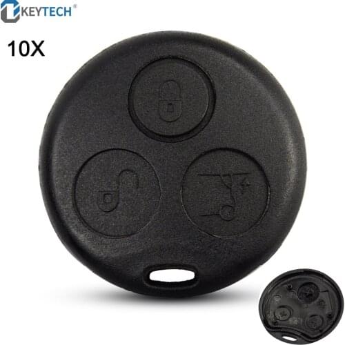 OkeyTech 10PCS/LOT 3 Buttons DIY Auto Key Shell For Benz SMART Fortwo For Mercedes Benz Replacement Remote Fob Case