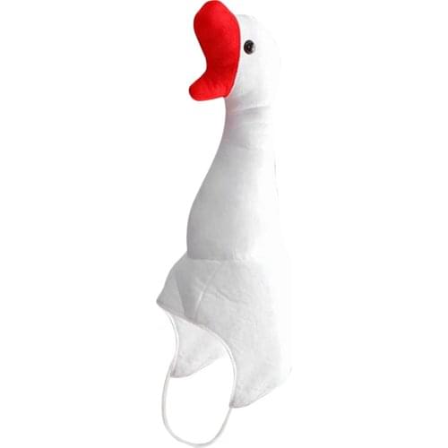 Plush Long Neck Goose Hood Hat Cosplay Dress up Cap Photo Props