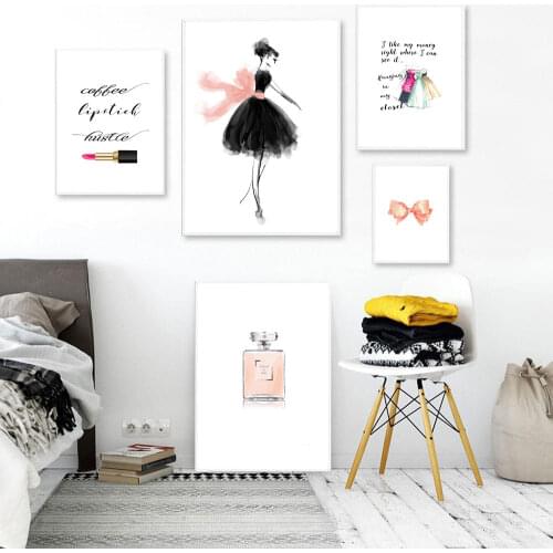 Perfume Bottle Poster Quotes Nordic Wall Art Fashion Posters and Prints Canvas Painting Wall Pictures For Living Room Home Decor