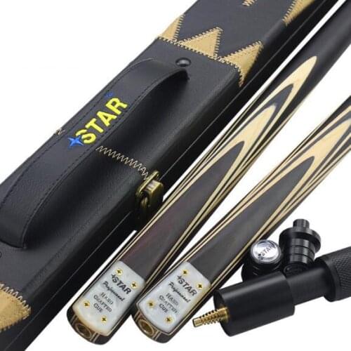 Star Snooker Cue 3/4 Split 9.8mm Blue Diamond Tip Professional Ashwood Shaft Billar with Extension and Box