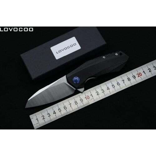 LOVOCOO ZT0456 Flipper folding knife bearing D2 blade G10 handle outdoor Survival camping hunting pocket fruit Knives EDC tools