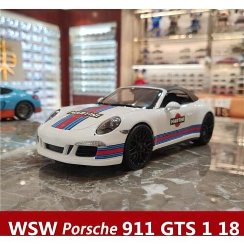WSW 1:18 Porsche 911 GTS sports car white simulation alloy car model crafts decoration collection toy tools gift