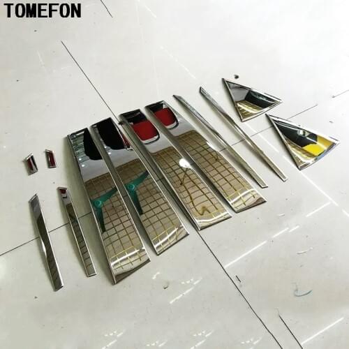 TOMEFON Stainless Steel Car Window Middle Column Pillar Sticker Moulding Trim 12pcs Car Styling Overlay For Lexus RX 2016