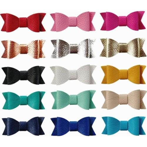 Modish Girl Hair Clip For Girls PU Leather Synthetic Bow Clips Hair Bestseller Kids Hair Barrett Clips Hair Accessories Bowknot