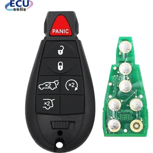Replacement 5+1 buttons Smart Keyless Entry Remote key 6 Buttons 433MHZ ID46 Chip for Chrysler Dodge