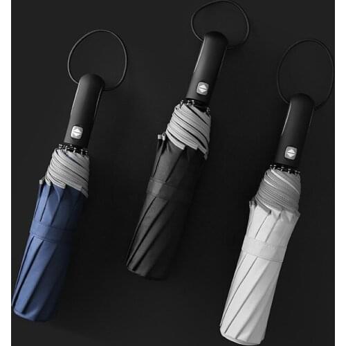 2018 New Arrive Compact Umbrella Auto Open Auto Close Strip Wooden Handle Fow Men Gentel Strong Windproof Umbrellas Fashion