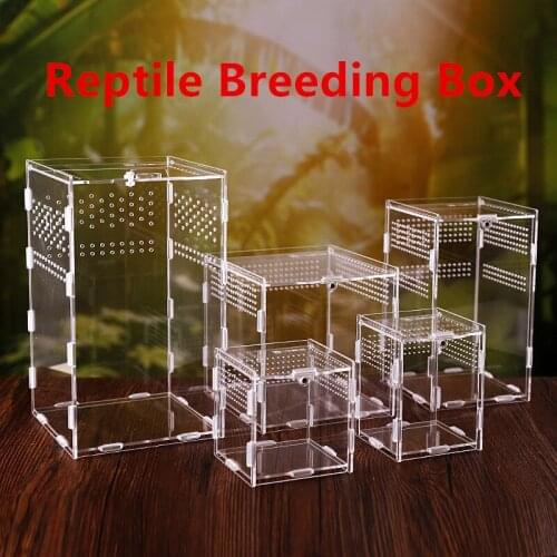 1pc Reptile Breeding Box Lizards Roach Invertebrates Insect Mantis Assembled Breathable Terrarium Reptile Accessories