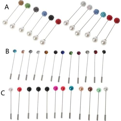 12Pcs Women Brooch Pins Colorful Crystal Hijab Scarf Pearls Safety Pins Sweater Shawl Clip Brooches Fashion Jewelry dropship