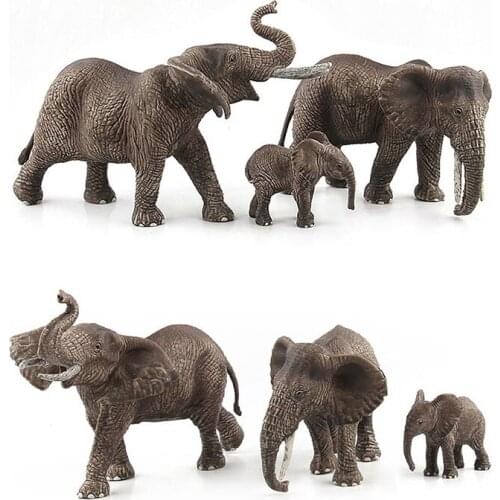 20CM Vivid Elephant PVC Action Figures Model Toys Kids children Family Collection Set High Quality Baby Decoration Model Toy