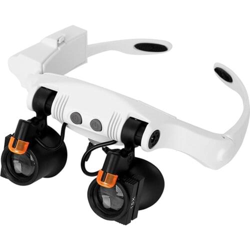 3X 4X 5X 6X 7X 10X 15X Magnifier Glasses 6 Lens Loupe Eyewear Magnifier With Led Lights Headband Lamp Led Magnifying Glasses