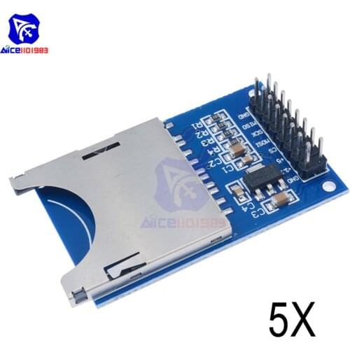 5PCS/Lot Reading And Writing Module SD Card Module Slot Socket Reader for Arduino ARM MCU 5V/3.3V