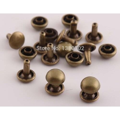 50sets/lot 7*9mm Metal Iron Bronze Color Double Cap Rivets Decoration Rivet for Garment Leather craft