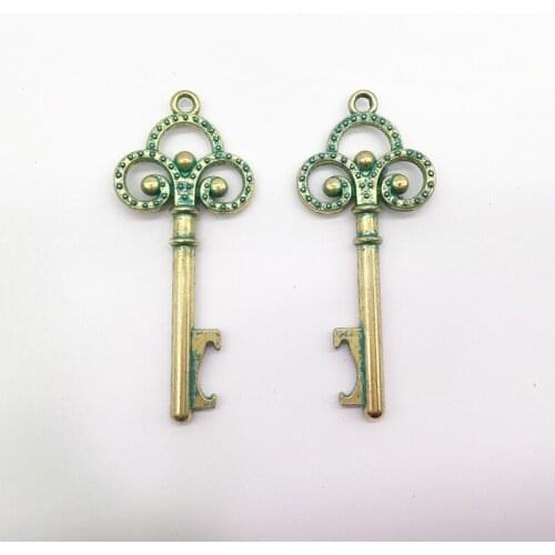 50pcs/lot Newest Novelty DIY Wedding Decor Party Gifts Back Gifts for Guests Rust Color Clover Vintage Key Beer Bottle Opener