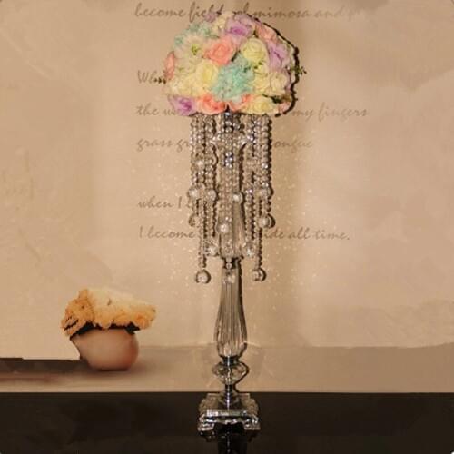 70cm Tall Flower Stand Crystal Wedding Centerpieces Table Decoration Metal Flower Chandelier Table Flower Arrangements 10pcs/lot