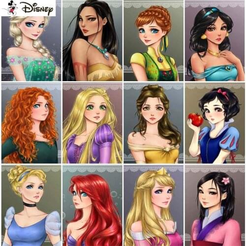 Disney 5D DIY Diamond Embroidery Full Display "Cartoon princess" Diamond Painting Square/Round Rhinestones Decor Art