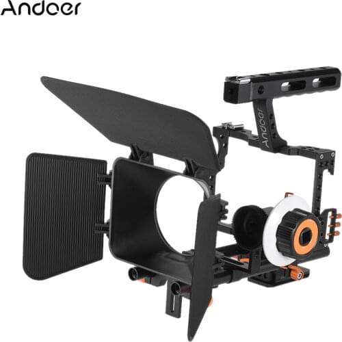 Andoer Aluminum Handheld Camera Video Support Kit DSLR Cage Set with Follow Focus Matte Box For Sony A7S A7 A7R A7RII A7SII GH4