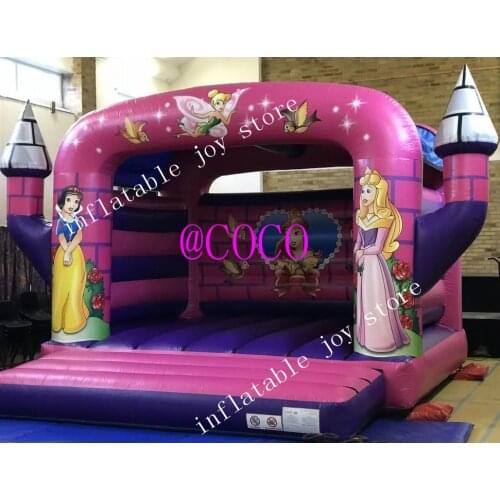 Free air ship to door!4x4m big Kids Party Bouncy Castle, Girls Favor Pink Inflatable Jumping Bouncer Castle