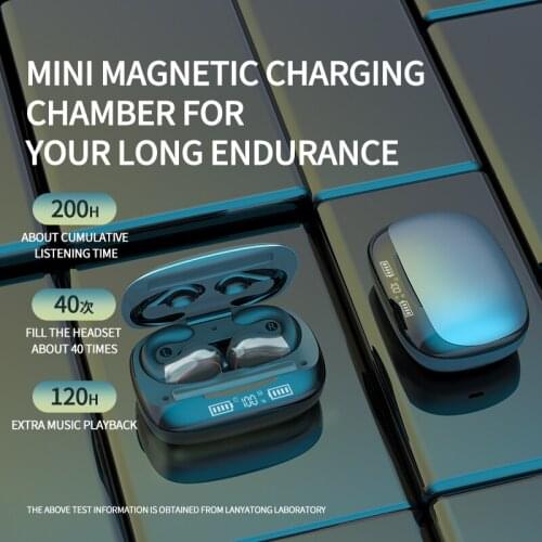 Bluetooth Earphones Wireless Headphones With Mic LED display HiFi Stereo Sport Waterproof Headset Noise Cancelling Earbuds