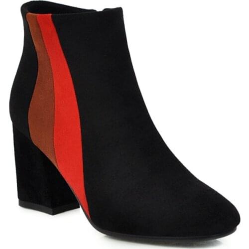 Big Size Color contrast boots boots women shoes ankle boots for women ladies boots shoes woman winter