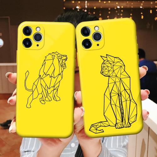 Cartoon Line Animal Lion Wolf Owl TPU Phone Case for iPhone 6S 7 8 Plus X XR XS 11 12 mini Pro Max Silicone Protective Sleeve