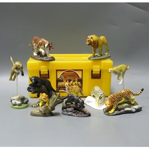Pvc figure Japanese Animal Models Simulation Toys Wild Cat Tiger Lion Model Doll Doll Toy 10pcs/set