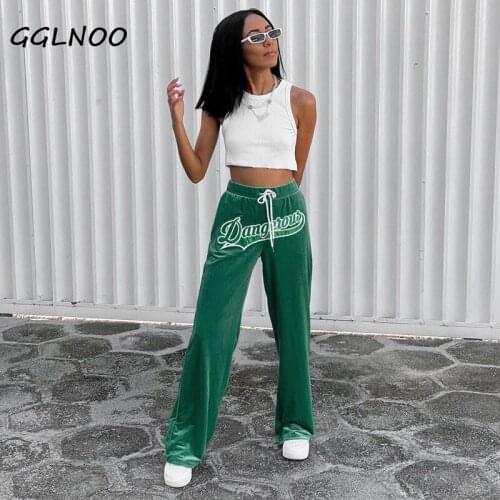 Женские брюки широкие GGLNOO China At AliExpress