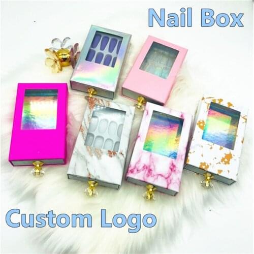 Nail Packaging Box Bulk Package Wholesale 10/20/30 Empty False Nail Tips Cases Boxes With Trays Custom Logo