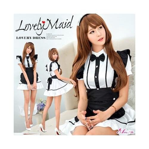 Maid outfit cosplay cute Japanese restaurant cafe maid overalls classic black and white sexy maid outfit cos