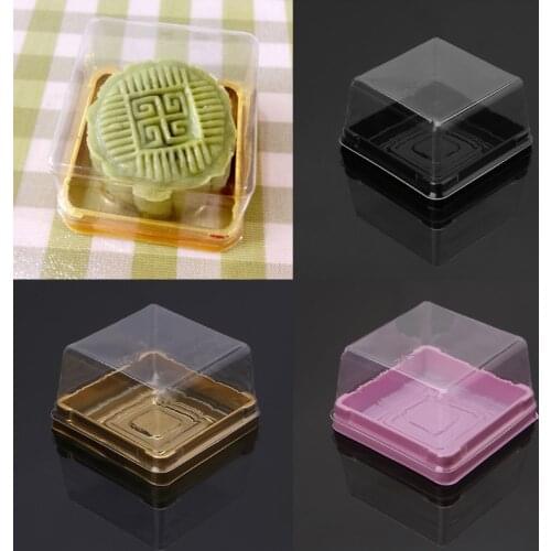 80g Square Moon Cake Trays Mooncake Packaging Box Container Holder 50 Sets