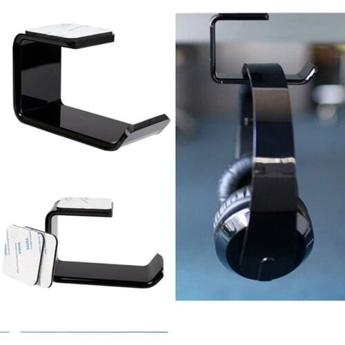 Sticky Display Stand Sticker Acrylic Headphone Bracket Hanger Under Desk Wall Mounted Headset Holder Earphone Hook