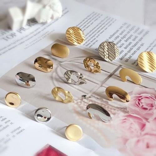 Copper earrings material diy personalized earrings accessories hand-made sub-gold round earrings accessories